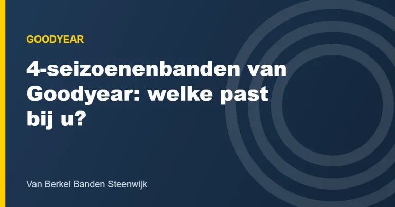4-seizoenenbanden van Goodyear: welke past bij u?